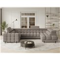 U-shaped sofa Efectory R, sleeping function, Sola 18, beige, H93x346x205cm