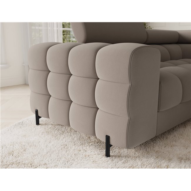 U-shaped sofa Efectory R, sleeping function, Sola 18, beige, H93x346x205cm