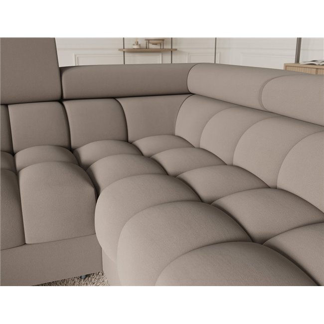 U-shaped sofa Efectory R, sleeping function, Sola 18, beige, H93x346x205cm