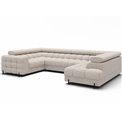 U-shaped sofa Efectory R, sleeping function, Baffix 20, beige, H93x346x205cm