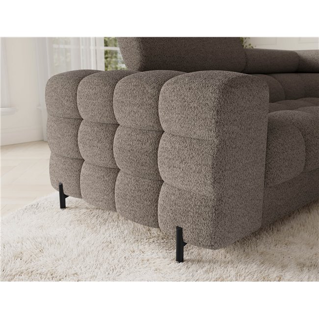 U-shaped sofa Efectory R, sleeping function, Royal 20, boucle, brown, H93x346x205cm