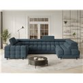U-shaped sofa Efectory R, sleeping function, Jaffray 40, blue, H93x346x205cm