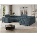 U-shaped sofa Efectory R, sleeping function, Jaffray 40, blue, H93x346x205cm