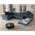 U-shaped sofa Efectory R, sleeping function, Jaffray 40, blue, H93x346x205cm