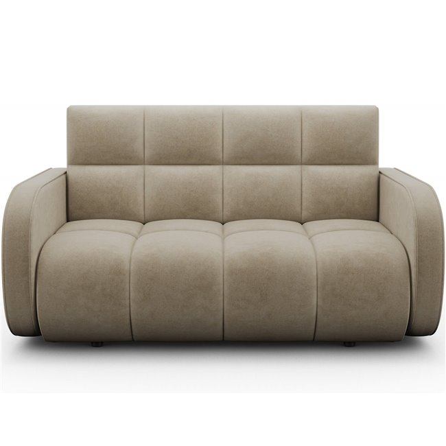 Sofa bed Eldeverio 3-seater, sleeping function, Aura 18, velvet, beige, H83x154x103cm