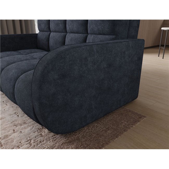 Диван-кровать Eldeverio 3-местный, раздвижной, Aura 40, бархат, синий, H83x154x103cm