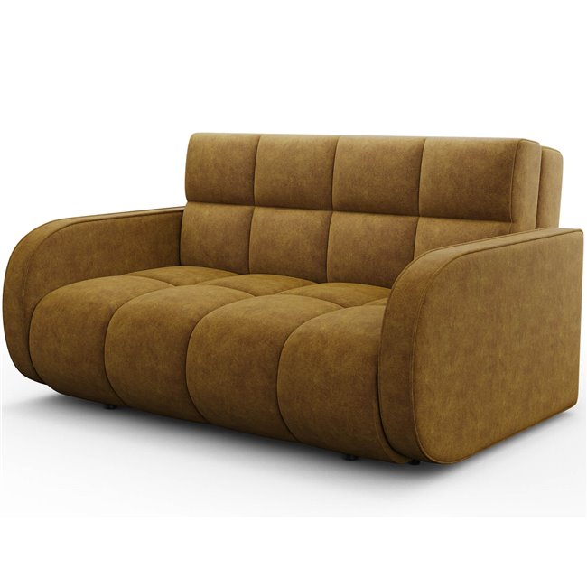 Диван-кровать Eldeverio 3-местный, раздвижной, Aura 45, бархат, желтый, H83x154x103cm