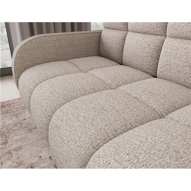 Диван-кровать Eldeverio 3-местный, раздвижной, Royal 18, букле, бежевый, H83x154x103cm