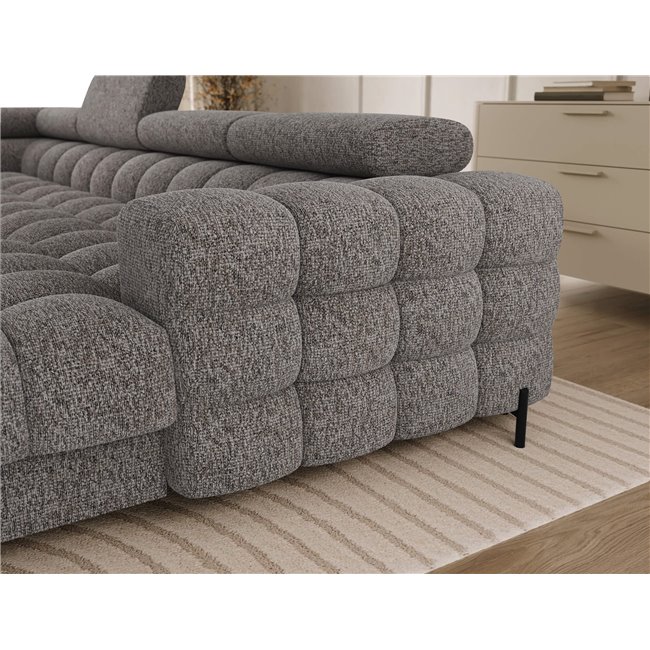 U-shaped sofa Elferaria L, sleeping function, Pellerito 03, grey, H93x358x202cm