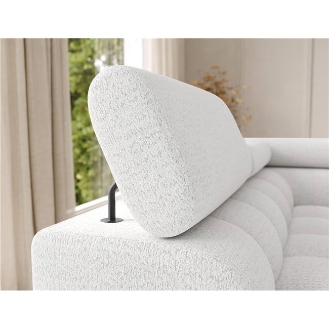 U-shaped sofa Elferaria L, sleeping function, Royal 01, boucle, white, H93x358x202cm