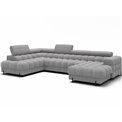 U-shaped sofa Elferaria L, sleeping function, Royal 03, boucle, grey, H93x358x202cm