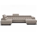 U-shaped sofa Elferaria L, sleeping function, Royal 18, boucle, beige, H93x358x202cm