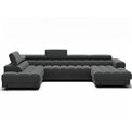 U-shaped sofa Elferaria L, sleeping function, Sola 06, dark grey, H93x358x202cm