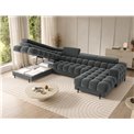 U-shaped sofa Elferaria L, sleeping function, Sola 06, dark grey, H93x358x202cm