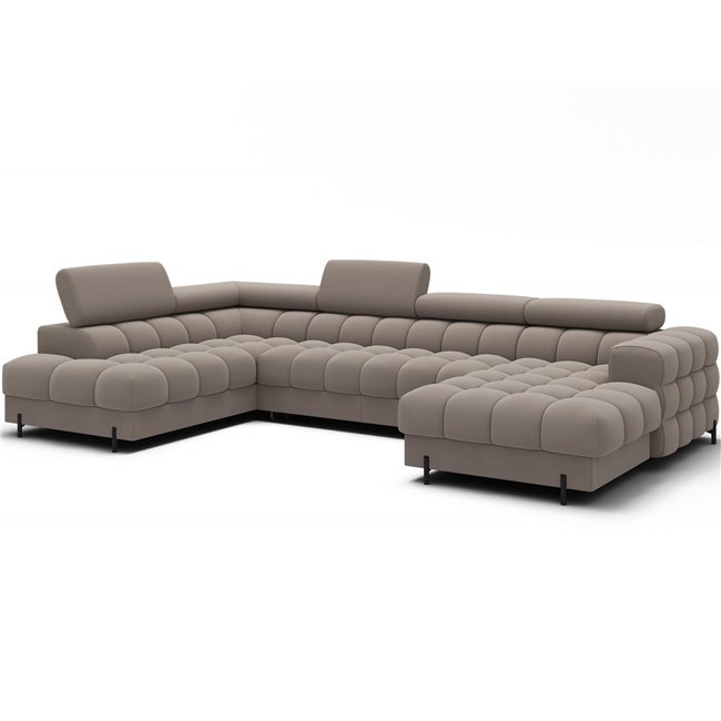 U-shaped sofa Elferaria L, sleeping function, Sola 18, beige, H93x358x202cm