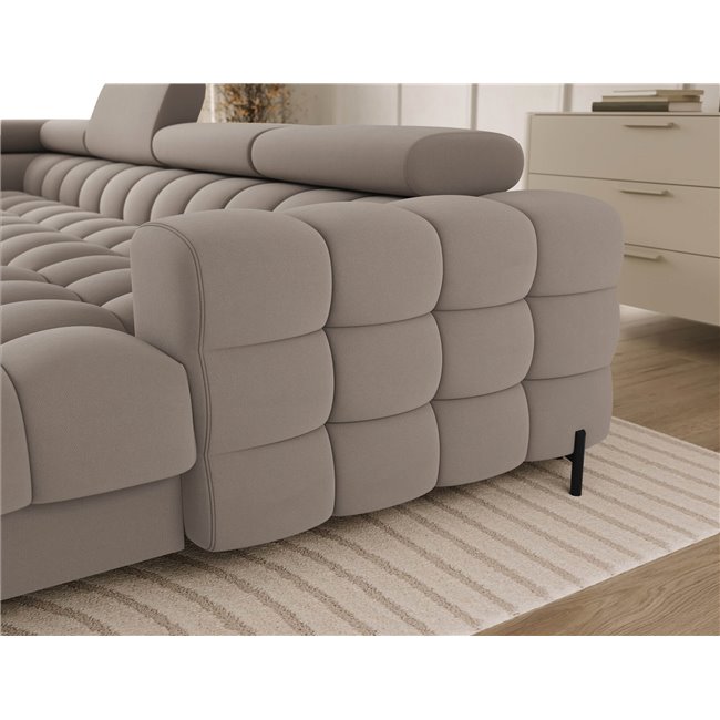 U-shaped sofa Elferaria L, sleeping function, Sola 18, beige, H93x358x202cm