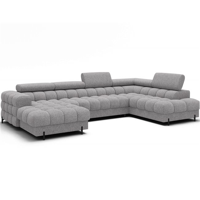 U-shaped sofa Elferaria R, sleeping function, Pellerito 03, grey, H93x358x202cm