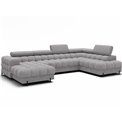 U-shaped sofa Elferaria R, sleeping function, Pellerito 03, grey, H93x358x202cm