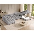 U-shaped sofa Elferaria R, sleeping function, Pellerito 03, grey, H93x358x202cm