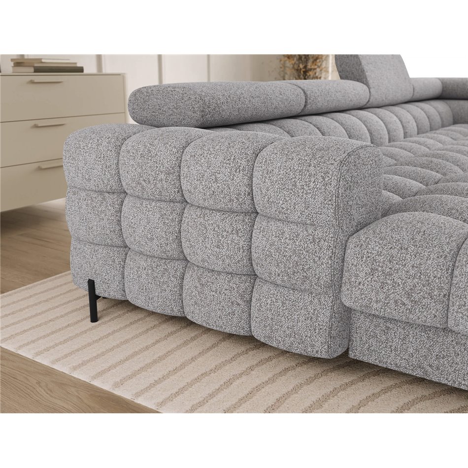 U-shaped sofa Elferaria R, sleeping function, Pellerito 03, grey, H93x358x202cm