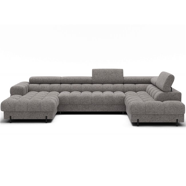 U-shaped sofa Elferaria R, sleeping function, Pellerito 20, grey, H93x358x202cm