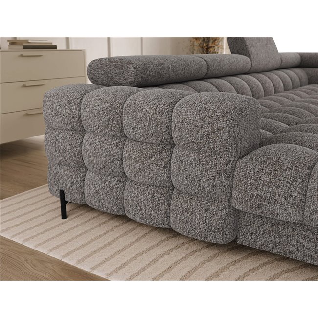 U-shaped sofa Elferaria R, sleeping function, Pellerito 20, grey, H93x358x202cm