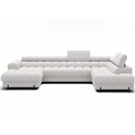U-shaped sofa Elferaria R, sleeping function, Royal 01, boucle, white, H93x358x202cm