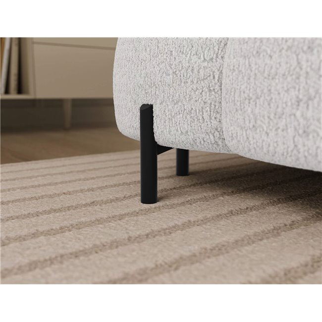 U-shaped sofa Elferaria R, sleeping function, Royal 01, boucle, white, H93x358x202cm