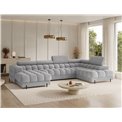U-shaped sofa Elferaria R, sleeping function, Royal 03, boucle, grey, H93x358x202cm