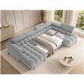 U-shaped sofa Elferaria R, sleeping function, Royal 03, boucle, grey, H93x358x202cm