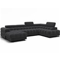 U-shaped sofa Elferaria R, sleeping function, Royal 05, boucle, dark grey, H93x358x202cm