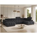 U-shaped sofa Elferaria R, sleeping function, Royal 05, boucle, dark grey, H93x358x202cm