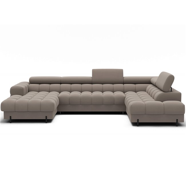 U-shaped sofa Elferaria R, sleeping function, Sola 18, beige, H93x358x202cm