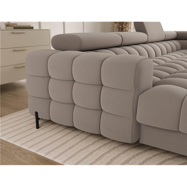 U-shaped sofa Elferaria R, sleeping function, Sola 18, beige, H93x358x202cm