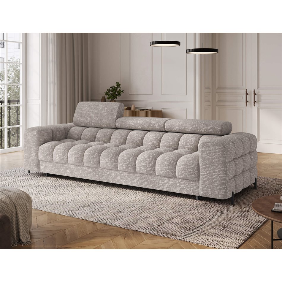 Sofa bed Efestello, sleeping function, Baffix 03, grey, H96x260x100cm
