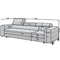 Sofa bed Efestello, sleeping function, Coralline 01, white, H96x260x100cm