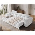 Sofa bed Efestello, sleeping function, Royal 01, boucle, white, H96x260x100cm