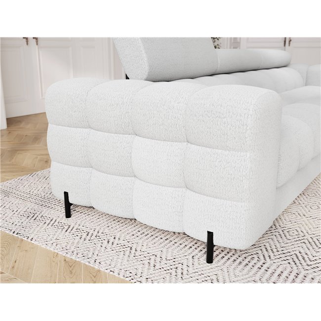 Sofa bed Efestello, sleeping function, Royal 01, boucle, white, H96x260x100cm