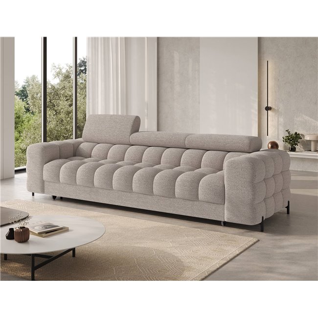 Sofa bed Efestello, sleeping function, Royal 18, boucle, beige, H96x260x100cm