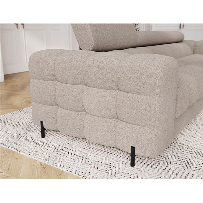 Sofa bed Efestello, sleeping function, Royal 18, boucle, beige, H96x260x100cm