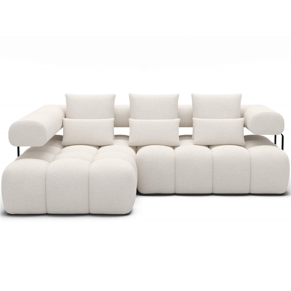 Corner sofa Elevvi L, sleeping function, Jaffray 01, white, H102x260x184cm