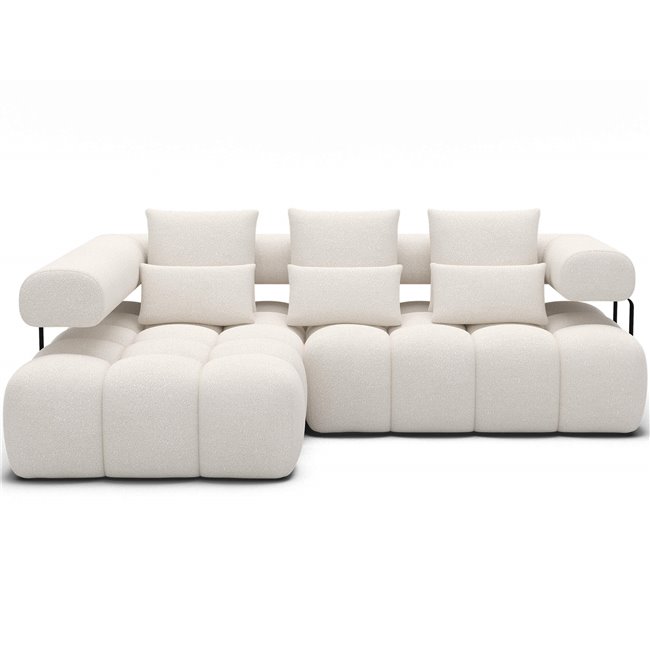 Corner sofa Elevvi L, sleeping function, Jaffray 01, white, H102x260x184cm