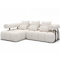 Corner sofa Elevvi L, sleeping function, Jaffray 01, white, H102x260x184cm
