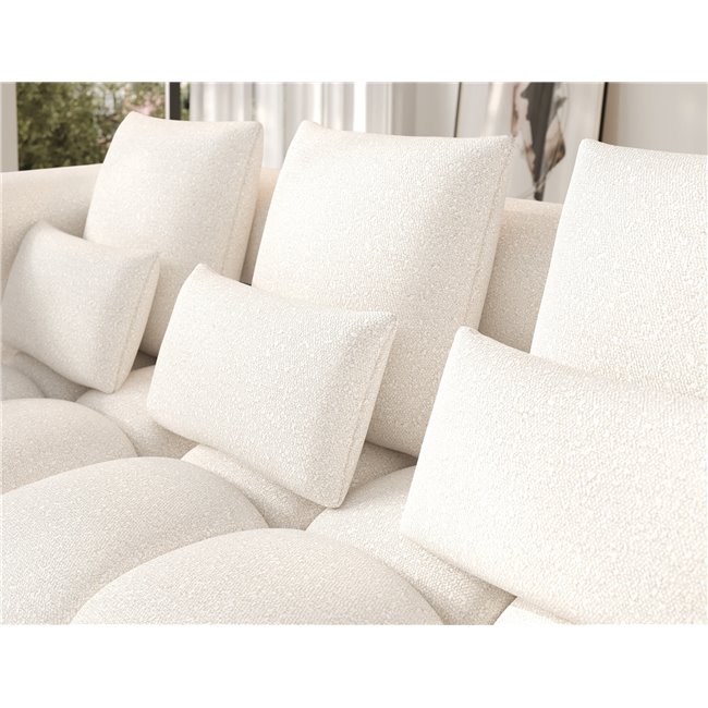 Corner sofa Elevvi L, sleeping function, Jaffray 01, white, H102x260x184cm