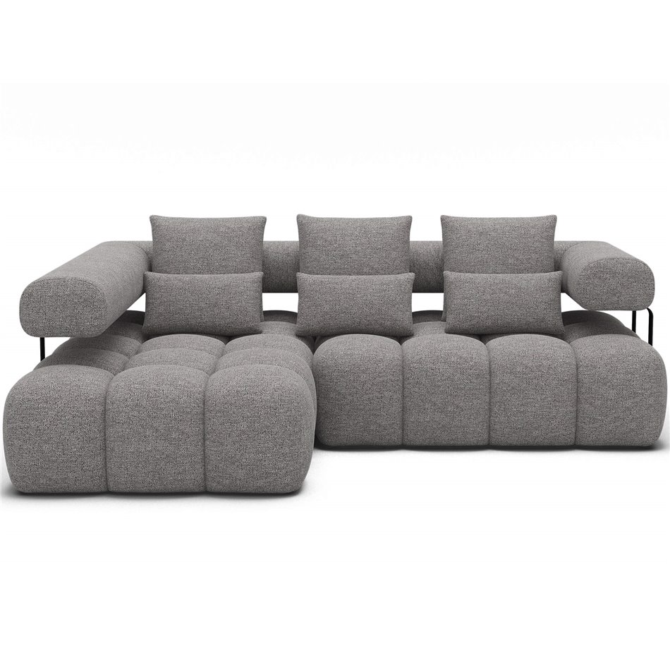 Corner sofa Elevvi L, sleeping function, Coralline 03, grey, H102x260x184cm