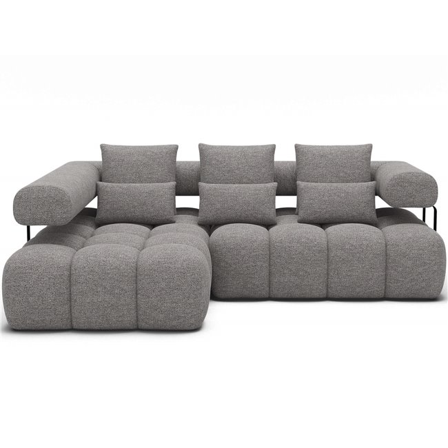 Corner sofa Elevvi L, sleeping function, Coralline 03, grey, H102x260x184cm