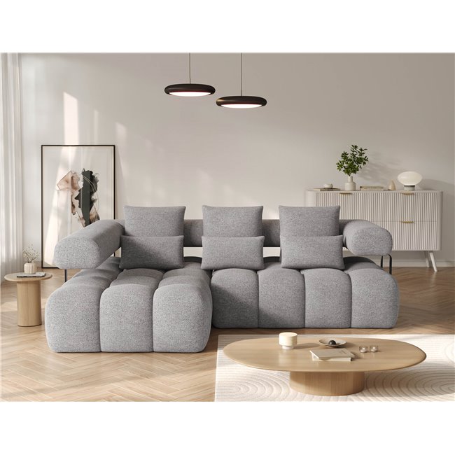 Corner sofa Elevvi L, sleeping function, Coralline 03, grey, H102x260x184cm