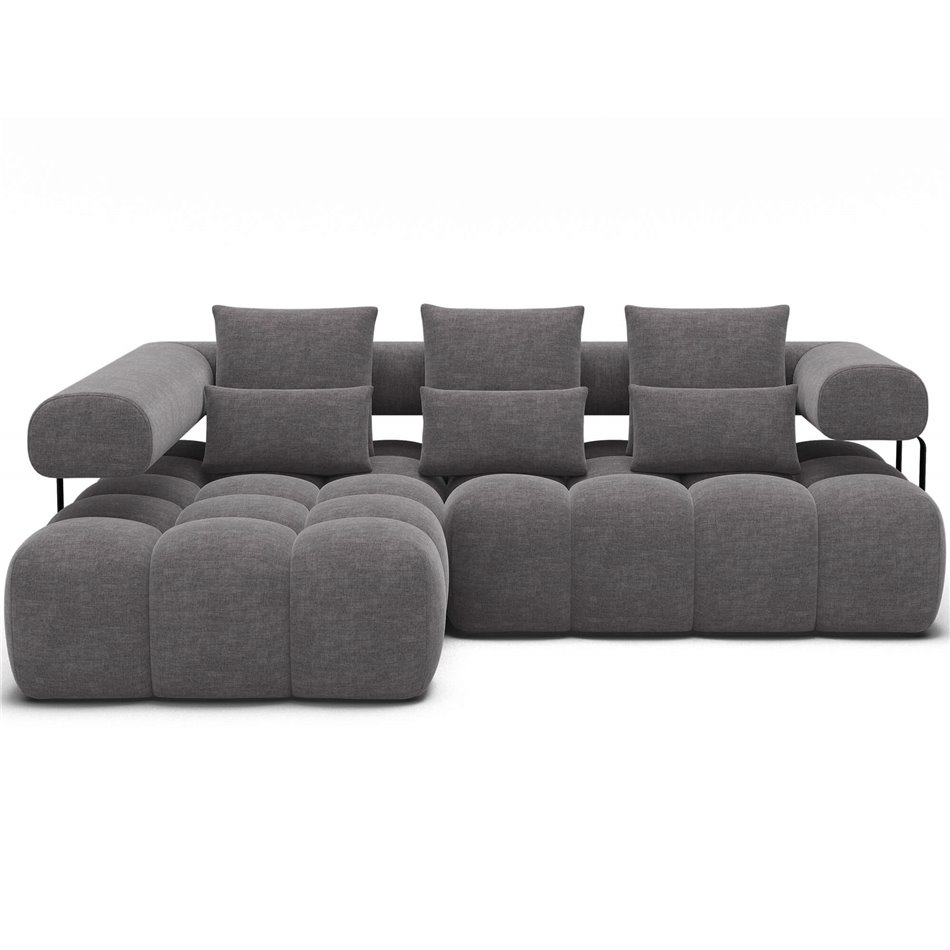 Corner sofa Elevvi L, sleeping function, Manhattan 03, dark grey, H102x260x184cm