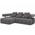 Corner sofa Elevvi L, sleeping function, Manhattan 03, dark grey, H102x260x184cm