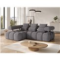 Corner sofa Elevvi L, sleeping function, Manhattan 03, dark grey, H102x260x184cm